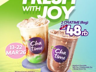 Promo Chatime Bundling Menu Lebaran 2 Minuman Rp. 48.000 untuk pilihan minuman Chatime favorit dan edisi Lebaran