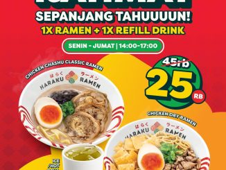Promo Haraku Ramen Happy Hour Rp. 25.000 ramen dan refill ocha hari kerja