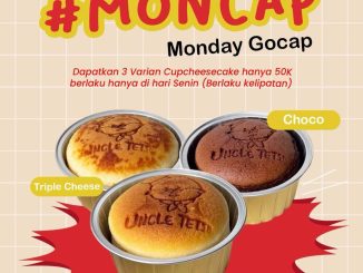 Promo Uncle Tetsu MONCAP Monday Gocap 3 Cup Cheesecake Rp. 50.000 varian Triple Cheese Choco Signature