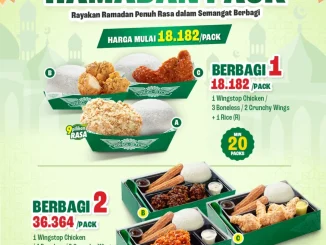 Promo Wingstop Ramadan Pack mulai Rp. 18.182 per pack minimal pesan 20 paket hingga 31 Maret 2026