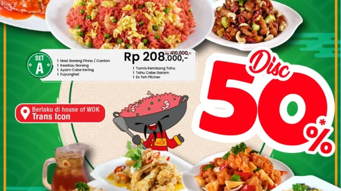 Promo House of WOK Bank Mega Diskon hingga 50% untuk menu nasi goreng dan mie goreng di Trans Icon Mall Surabaya