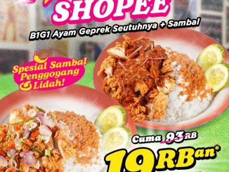 Promo Ayam Koplo ShopeeFood B1G1 mulai Rp. 19.000 ayam geprek utuh sambal