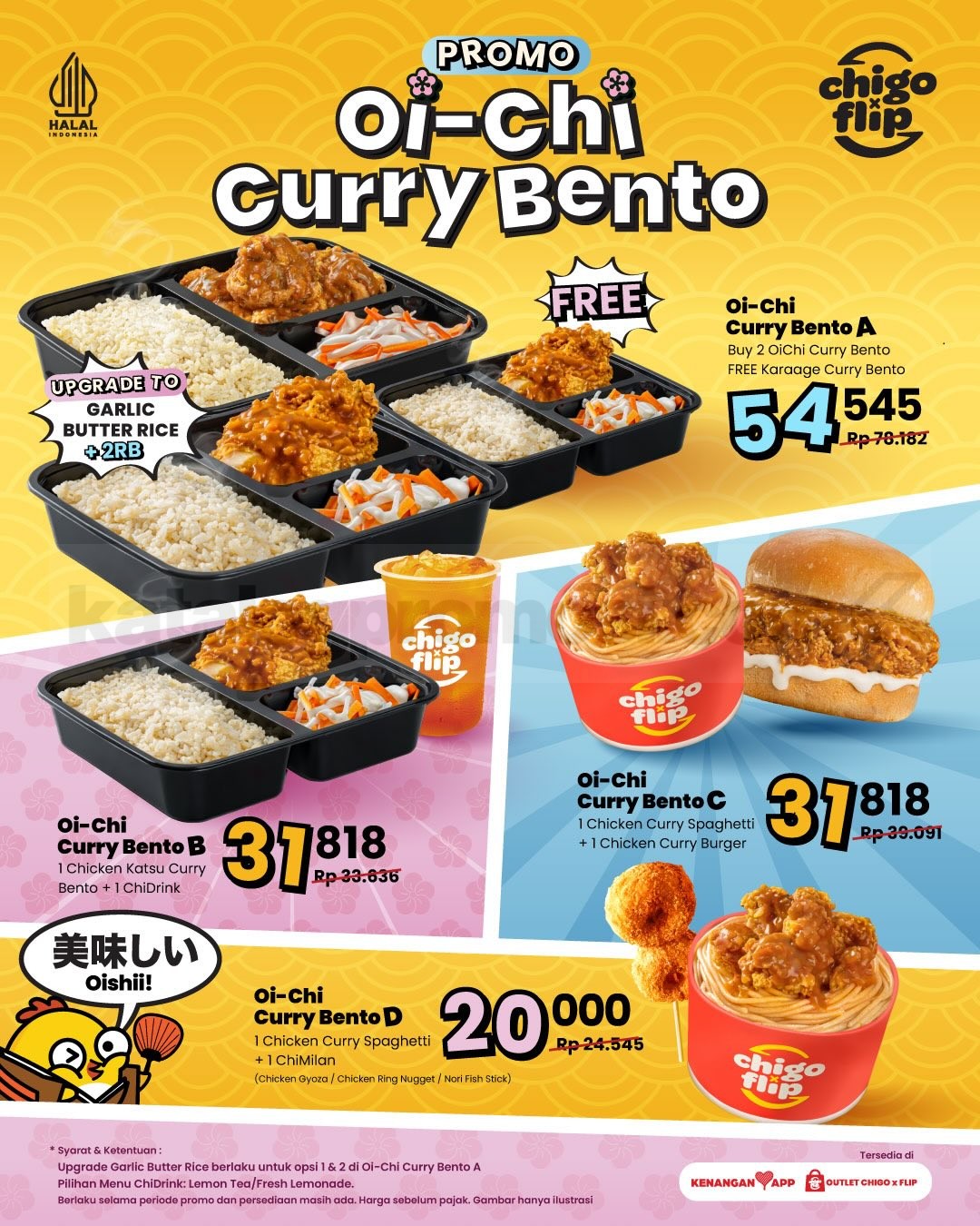 Promo Chigo x Flip Oi-Chi Curry Bento Mulai Rp. 17.000 Promo Chigo x Flip Oi-Chi Curry Bento Mulai Rp. 17.000 1