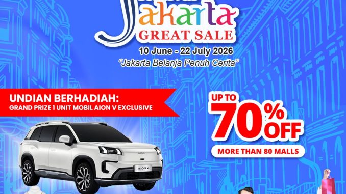 Festival Jakarta Great Sale 2026 di Puri Indah Mall dengan diskon hingga 70% dan undian berhadiah menarik