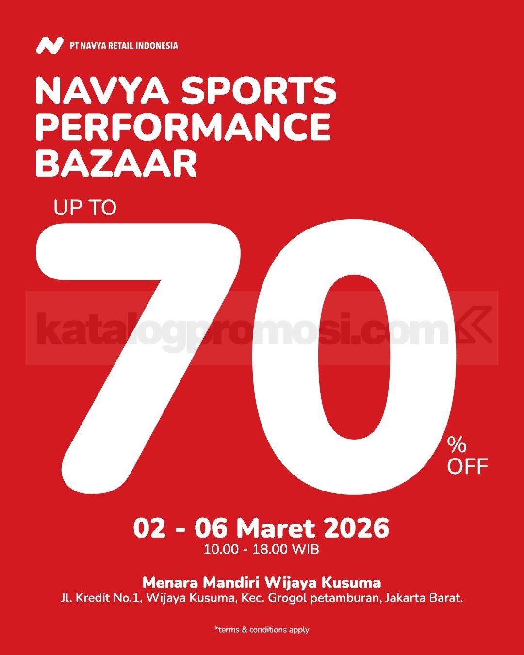 Navya Sports Performance Bazaar Diskon Hingga 70% Navya Sports Performance Bazaar diskon hingga 70% di Menara Mandiri Wijaya Kusuma