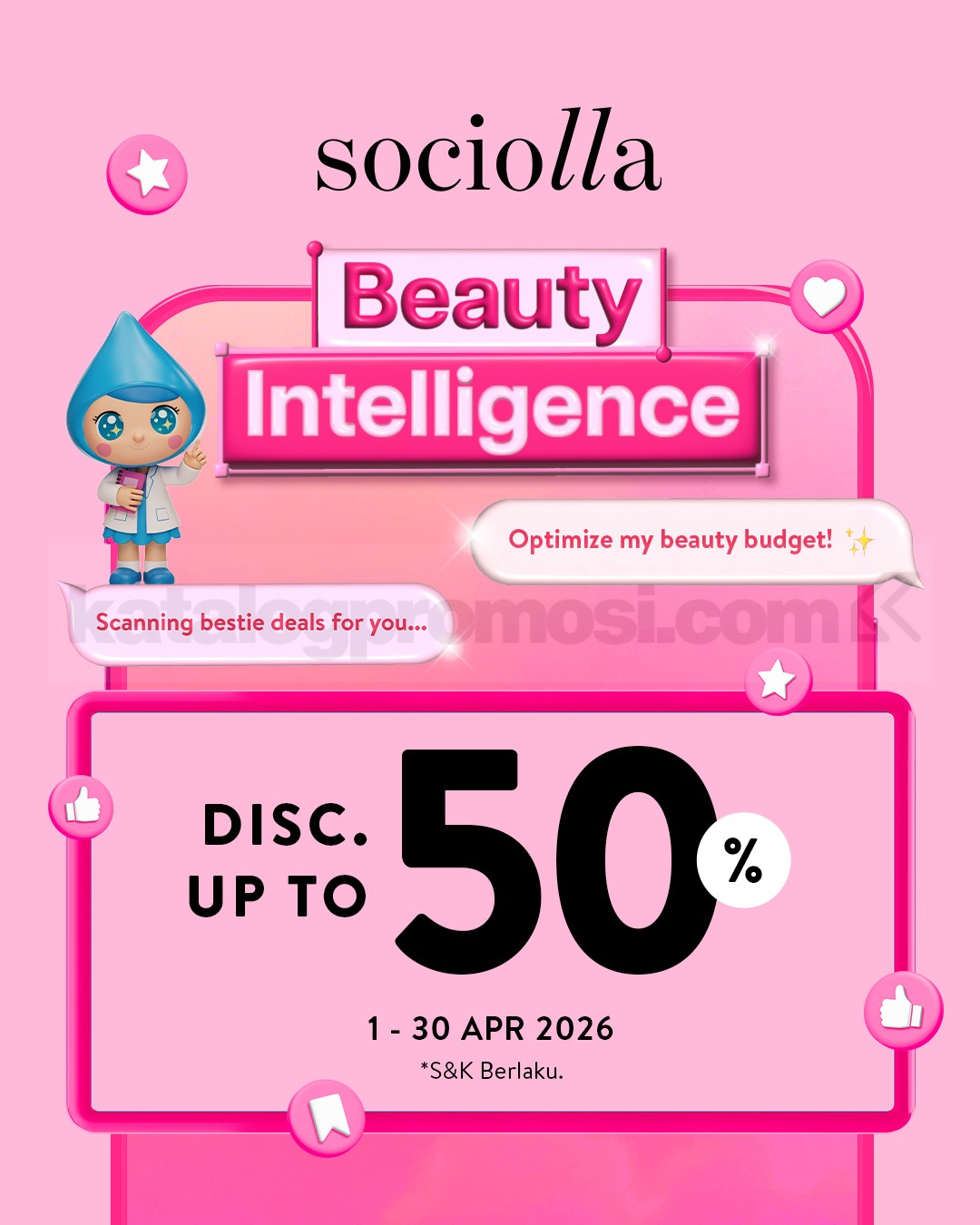 Promo Sociolla Beauty Intelligence Skincare Diskon hingga 50% Promo Sociolla Beauty Intelligence Skincare diskon hingga 50 persen untuk berbagai produk