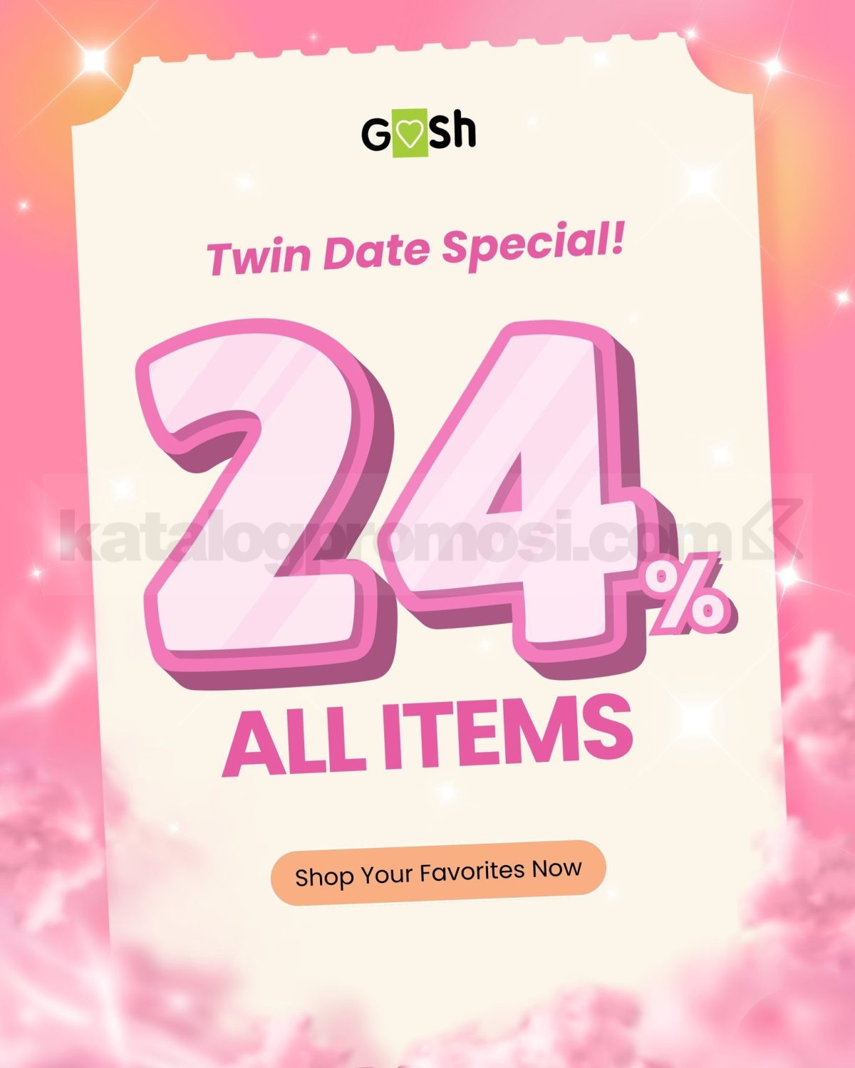 Promo Gosh Shoes 4.4 Special Diskon 24% Semua Produk Promo Gosh Shoes diskon 24% semua produk saat 4.4 di seluruh store