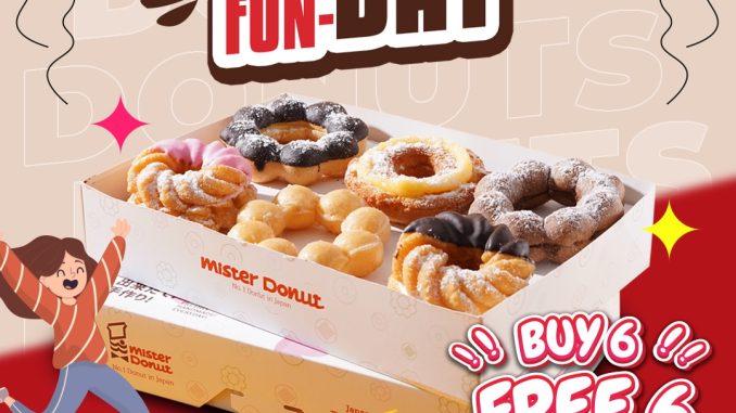 Promo Mister Donut Monday Fun Day 1 lusin Rp.85.000 donut setiap Senin