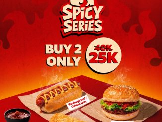 Promo Korner Spicy Series beli 2 Rp. 25.000 menu pedas Hotdough Burger K.bab