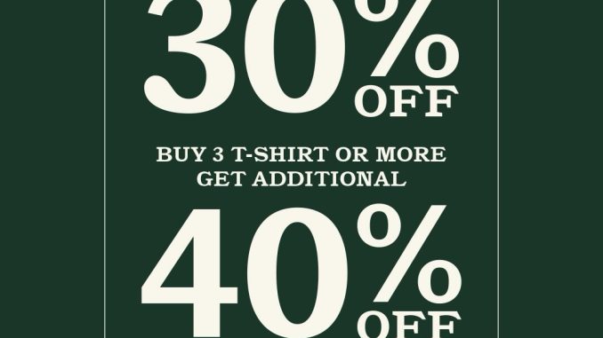 Promo Timberland More Tees More Savings diskon hingga 40 persen untuk t-shirt di Timberland stores