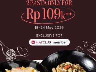 Promo 2 Pasta di Pizza Marzano Rp.109.000 untuk member MAPCLUB dine in