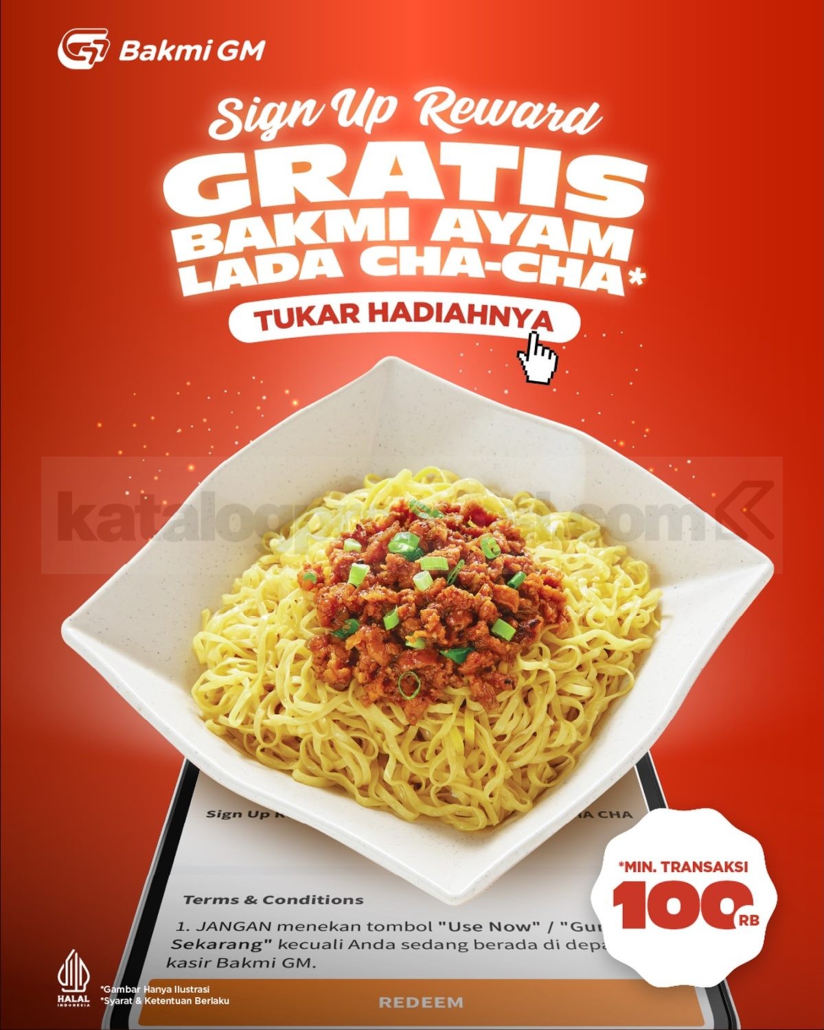 Promo Bakmi GM Sign Up Reward Gratis Bakmi Ayam Lada Cha Cha Promo Bakmi GM Sign Up Reward Gratis Bakmi Ayam Lada Cha Cha dengan minimal transaksi Rp. 100.000