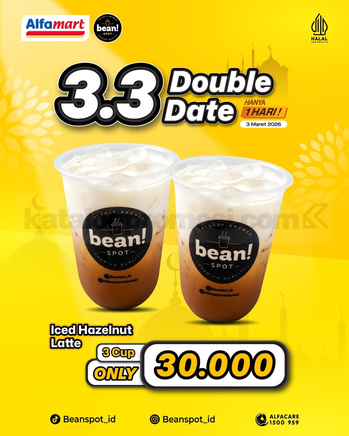 Promo Beanspot 3.3 Double Date 3 Cup Rp. 30.000 Promo Beanspot 3.3 Double Date 3 cup Rp. 30.000 tanggal 03 Maret 2026