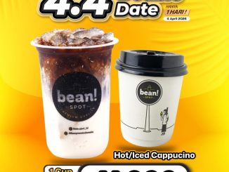 Promo Beanspot Double Date 4.4 Cappucino Rp. 11.000 periode April 2026