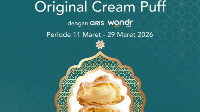 Promo Beard Papa’s BNI Beli 1 Gratis 1 Cream Puff pembayaran QRIS wondr by BNI