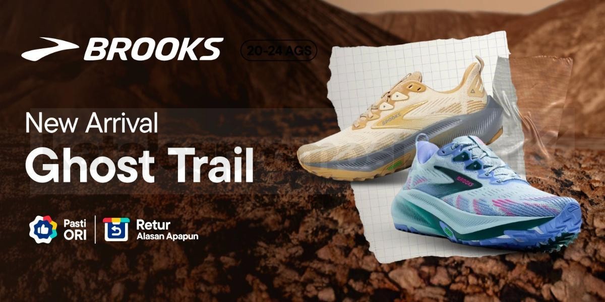 Promo Brooks NEW! Ghost Trail Sepatu Lari Promo Brooks NEW! Ghost Trail sepatu lari untuk pria dan wanita dengan kenyamanan ringan dan daya tahan tinggi.