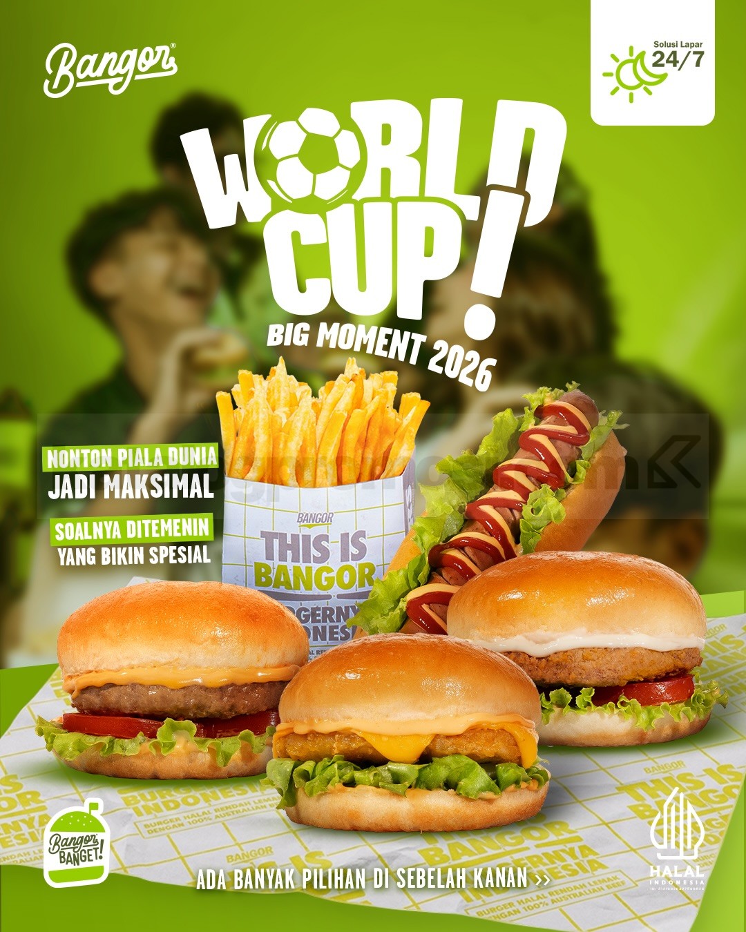 Promo Burger Bangor World Cup Big Moment mulai Rp. 26.364 Promo Burger Bangor World Cup Big Moment mulai Rp. 26.364 paket nobar burger dan minuman