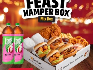 Promo Carl's Jr Feast Hamper Box mulai Rp. 281.818 paket burger dan ayam untuk berbuka bersama
