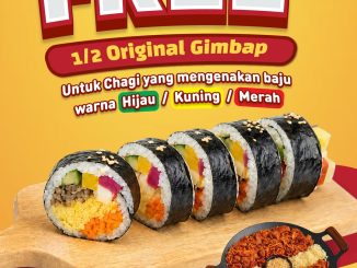 Promo Chadol Gujeolpan Gratis 1/2 Original Gimbap dengan pembelian Cheese Dakgalbi Mei 2026