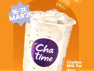Promo Chatime ShopeeFood Milk Tea regular harga Rp. 21.000 periode Maret 2026