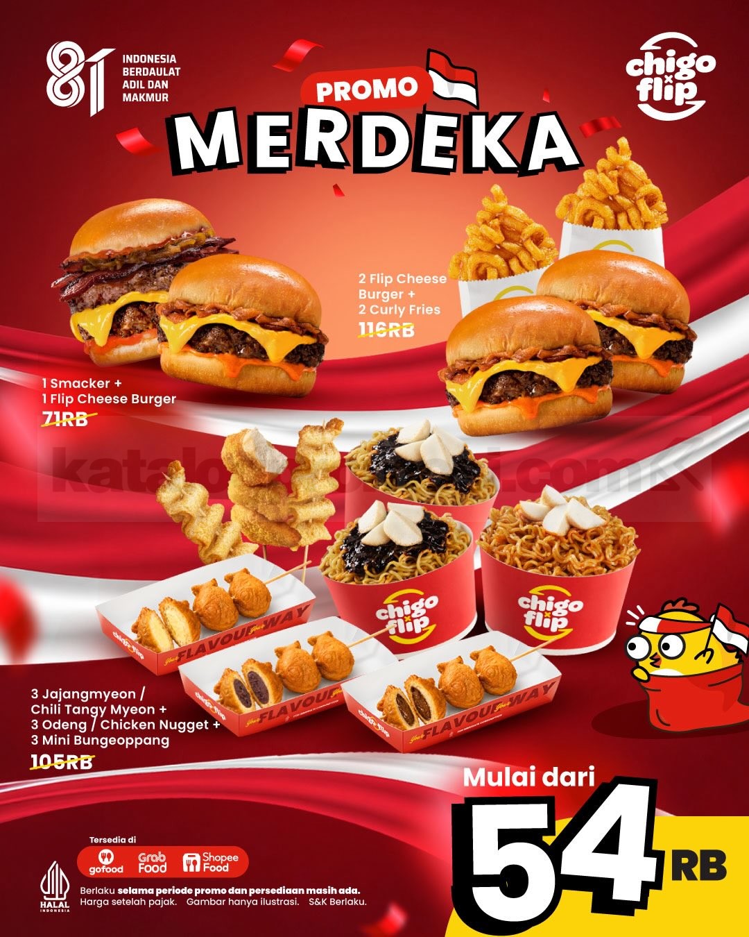 Promo Chigo x Flip Merdeka Menu Mulai Rp. 17.000 Promo Chigo x Flip Merdeka Menu Mulai Rp. 17.000 1