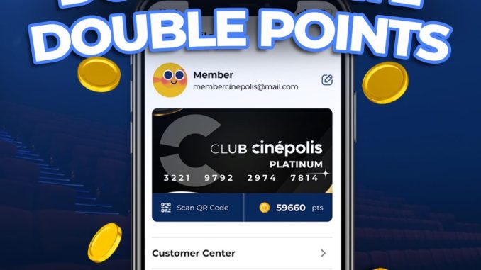 Promo Cinépolis Double Date 4.4 Double Points tanggal 4 April 2026 dengan keuntungan poin dua kali lipat untuk member