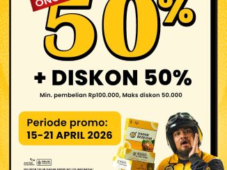 Promo Dadar Beredar DARDOR Diskon 50% + Ongkir 50% April 2026 minimal belanja Rp100.000