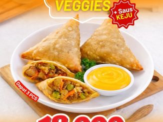 Promo Emado’s Samosa Veggies 3 pcs Rp. 18.000 periode 28 Maret sampai 2 April 2026