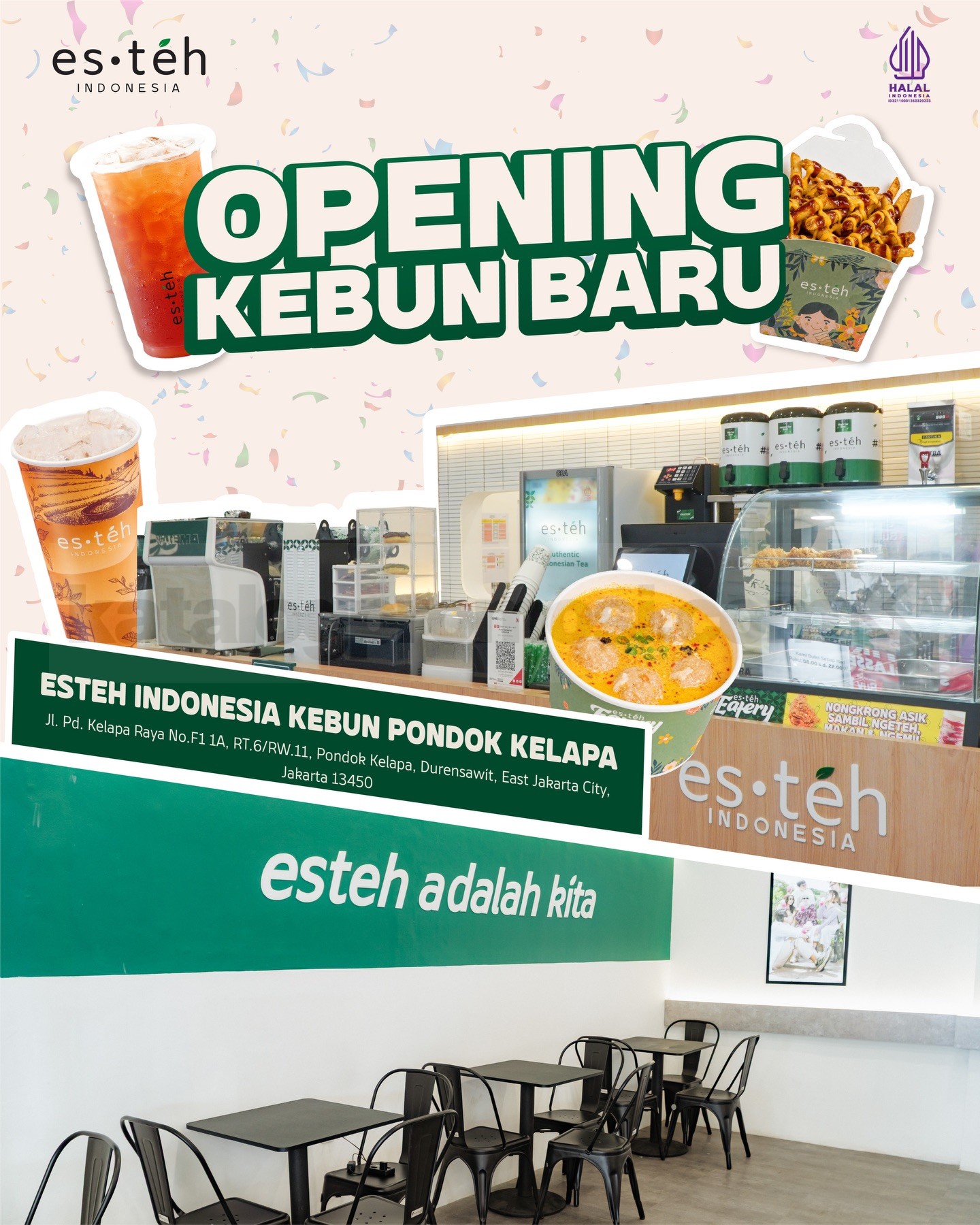 Promo Es Teh Indonesia Opening Pondok Kelapa Gratis Es Teh Promo Es Teh Indonesia Opening Pondok Kelapa gratis Es Teh Original atau Es Teh Melati Medium dengan 25 poin aplikasi.