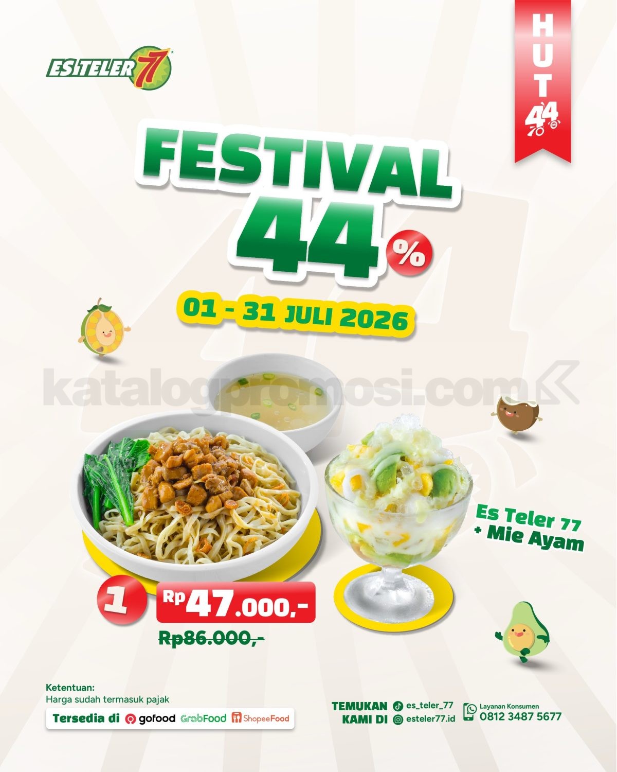 Promo Es Teler 77 Festival 44% Paket Hemat Mulai Rp. 47.000 Promo Es Teler 77 Festival 44% Paket Hemat Mulai Rp. 47.000 1