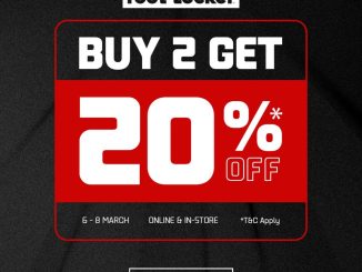 Promo Foot Locker Weekend Sale Buy 2 Get 20% OFF pembelian dua item periode 6 – 8 Maret 2026
