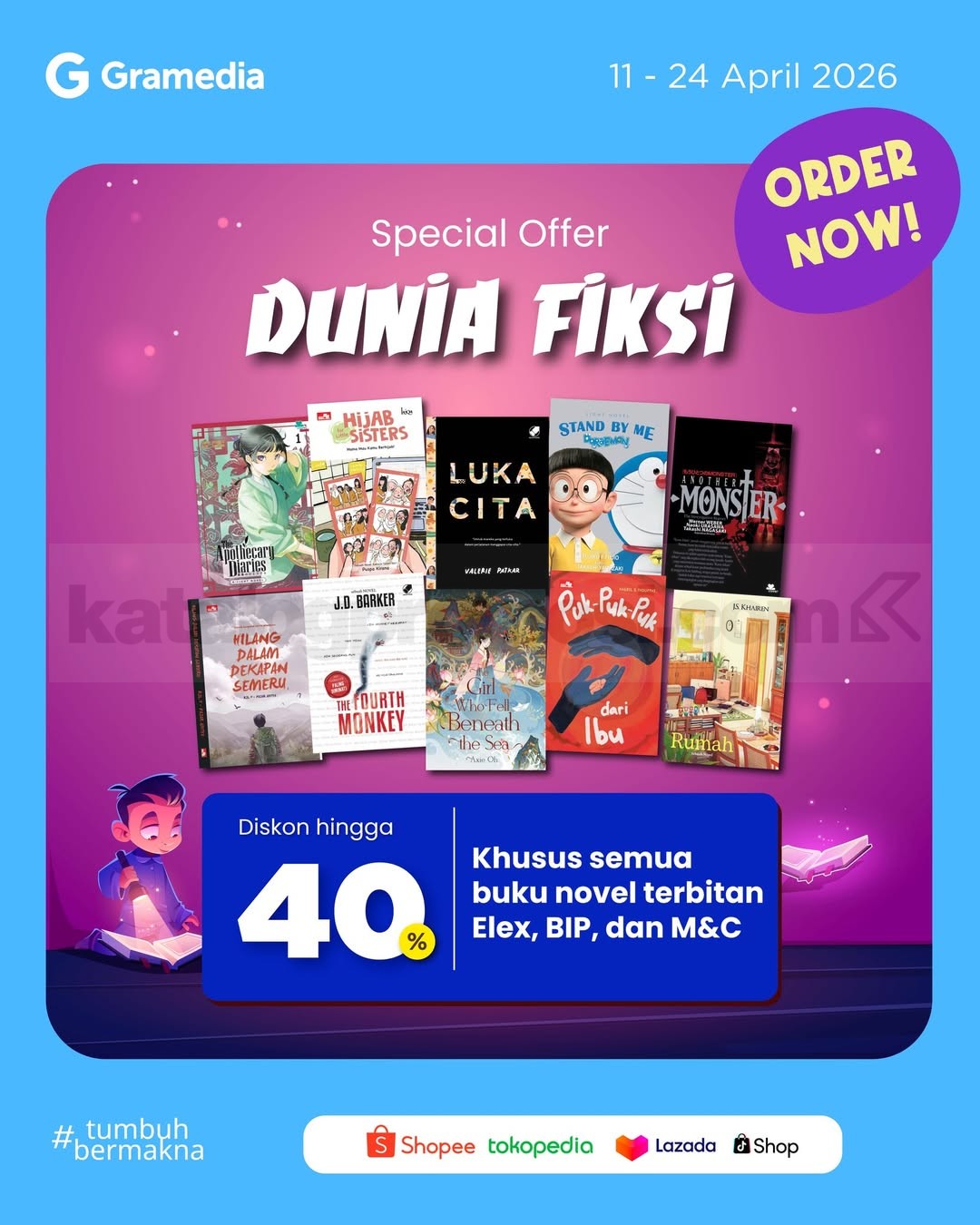 Promo Gramedia Dunia Fiksi Diskon 40% Novel Seru Promo Gramedia Dunia Fiksi Diskon 40% Novel Seru 1