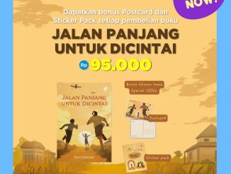 Promo Gramedia Jalan Panjang untuk Dicintai bonus postcard dan sticker pack harga Rp. 95.000