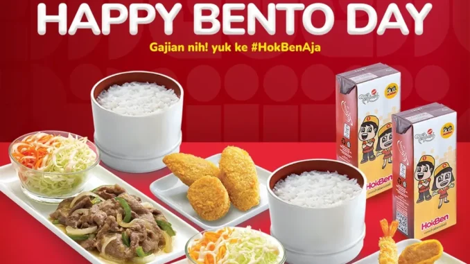 Promo HokBen Payday Happy Bento Day mulai Rp. 47 ribuan paket Bento combo plus Tehbotol Sosro periode 25–30 April 2026