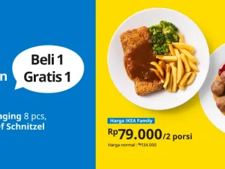 Promo IKEA Libur Lebaran beli 1 gratis 1 Beef Schnitzel periode 25 sampai 27 Maret 2026
