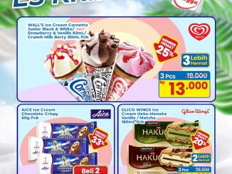 Promo Indomaret Es Krim Day on Sunday Spesial 19 April paket Cornetto Junior Aice Chocolate Crispy dan Haku Monaka