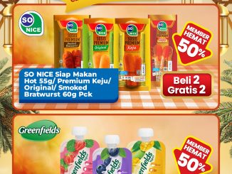 Promo Indomaret Senin Ceria Beli 2 Gratis 2 produk So Nice dan Greenfields tanggal 30 Maret 2026