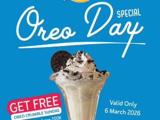 Promo Johnny Rockets Oreo Day Special gratis Oreo Crumble Sundae dengan minimum pembelian Rp. 200.000