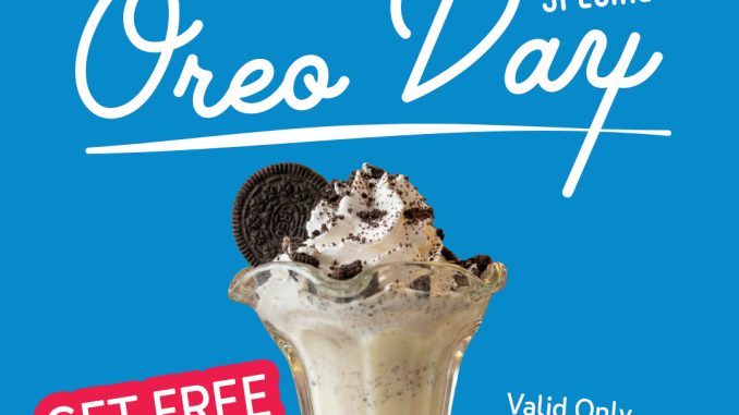 Promo Johnny Rockets Oreo Day Special gratis Oreo Crumble Sundae dengan minimum pembelian Rp. 200.000