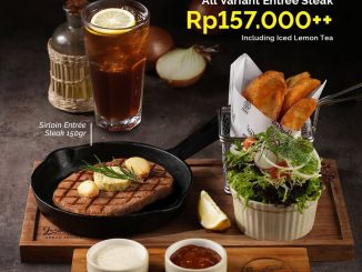 Promo Justus Steakhouse Bank Mega All Entrees Rp. 157.000 untuk semua menu steak pilihan