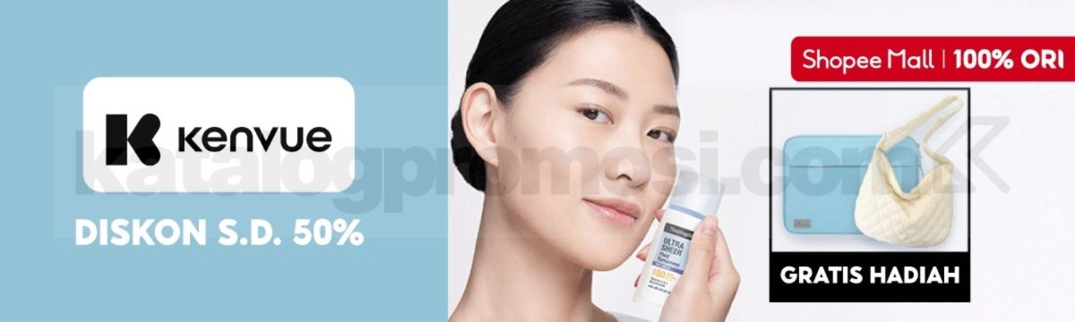 Promo Kenvue Shopee Diskon 50% + Hadiah Promo Kenvue Shopee Diskon 50% + Hadiah periode 1-15 Maret 2026