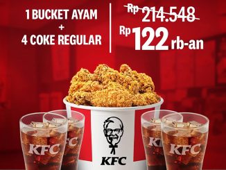 Promo KFC 4.4 Double Date 1 Bucket Ayam 4 Minuman Rp. 122.000 periode April 2026