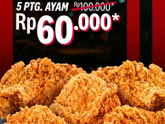 Promo KFC Crunch Hour 5 Ayam Rp. 60.000 via Drive Thru dengan pilihan crispy atau original
