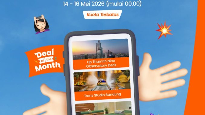 Promo Klook Deal of the Month Beli 2 Diskon 50% tanggal 14 sampai 16 Mei 2026 untuk aktivitas liburan dan hiburan