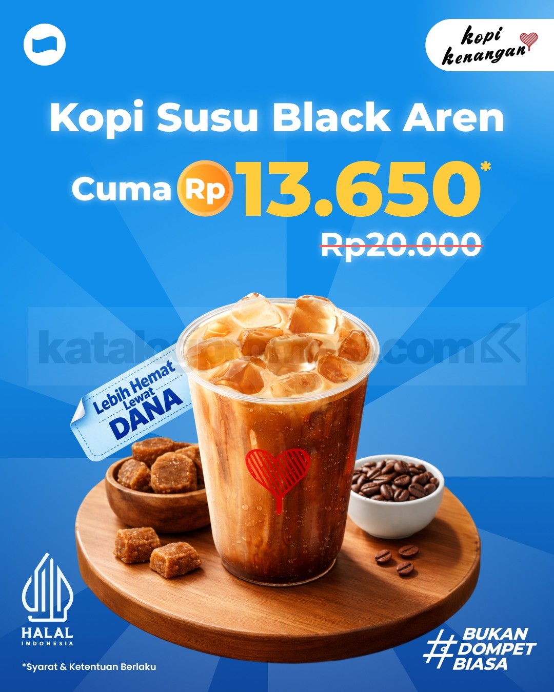 Promo Kopi Kenangan DANA Kopi Susu Black Aren Rp. 13.650 Promo Kopi Kenangan DANA Kopi Susu Black Aren Rp. 13.650 melalui voucher di aplikasi DANA