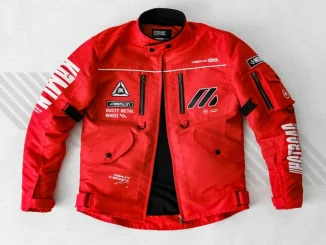 Promo Kremlin Red Jacket Biker Cyber Motor Metacrush diskon 35% di Lazada
