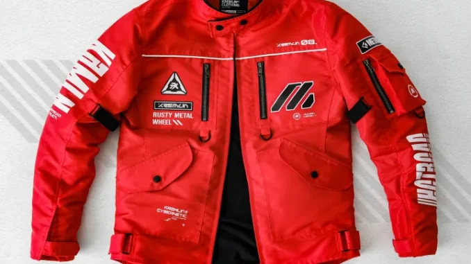 Promo Kremlin Red Jacket Biker Cyber Motor Metacrush diskon 35% di Lazada