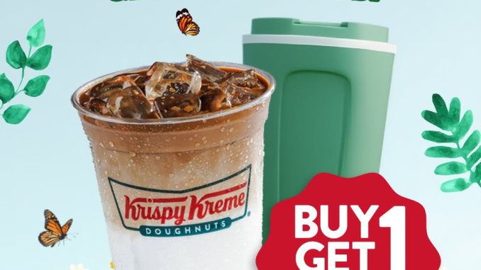 Promo Krispy Kreme Earth Day Buy 1 Get 1 Coffee bawa tumbler sendiri