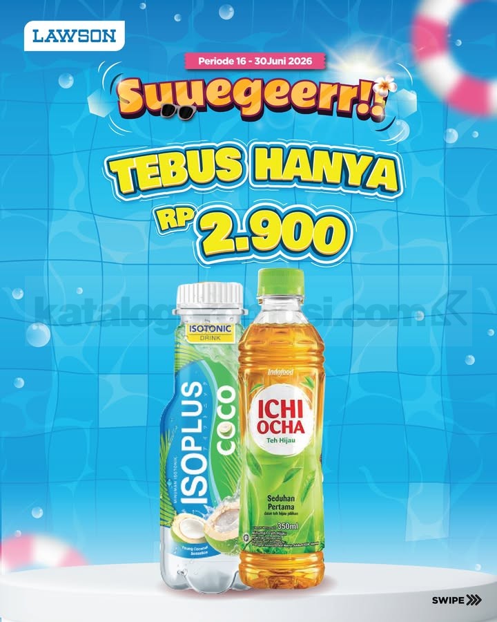 Promo Lawson Suegeerr Tebus Minuman Rp. 2.900 Promo Lawson Suegeerr Tebus Minuman Rp. 2.900 Isoplus dan Ichi Ocha