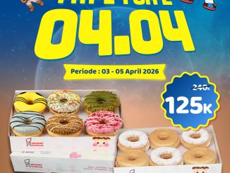 Promo Mister Donut 4.4 Double Date Pay 1 For 2 Rp. 125.000 beli 1 lusin gratis 1 lusin